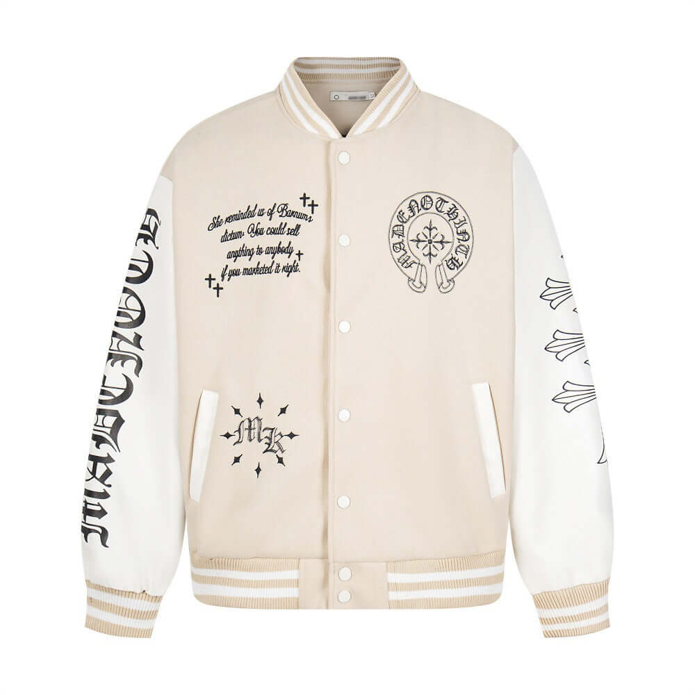 Veste Patchwork Manches Cuir — Grozavu | Coupe Streetwear Premium