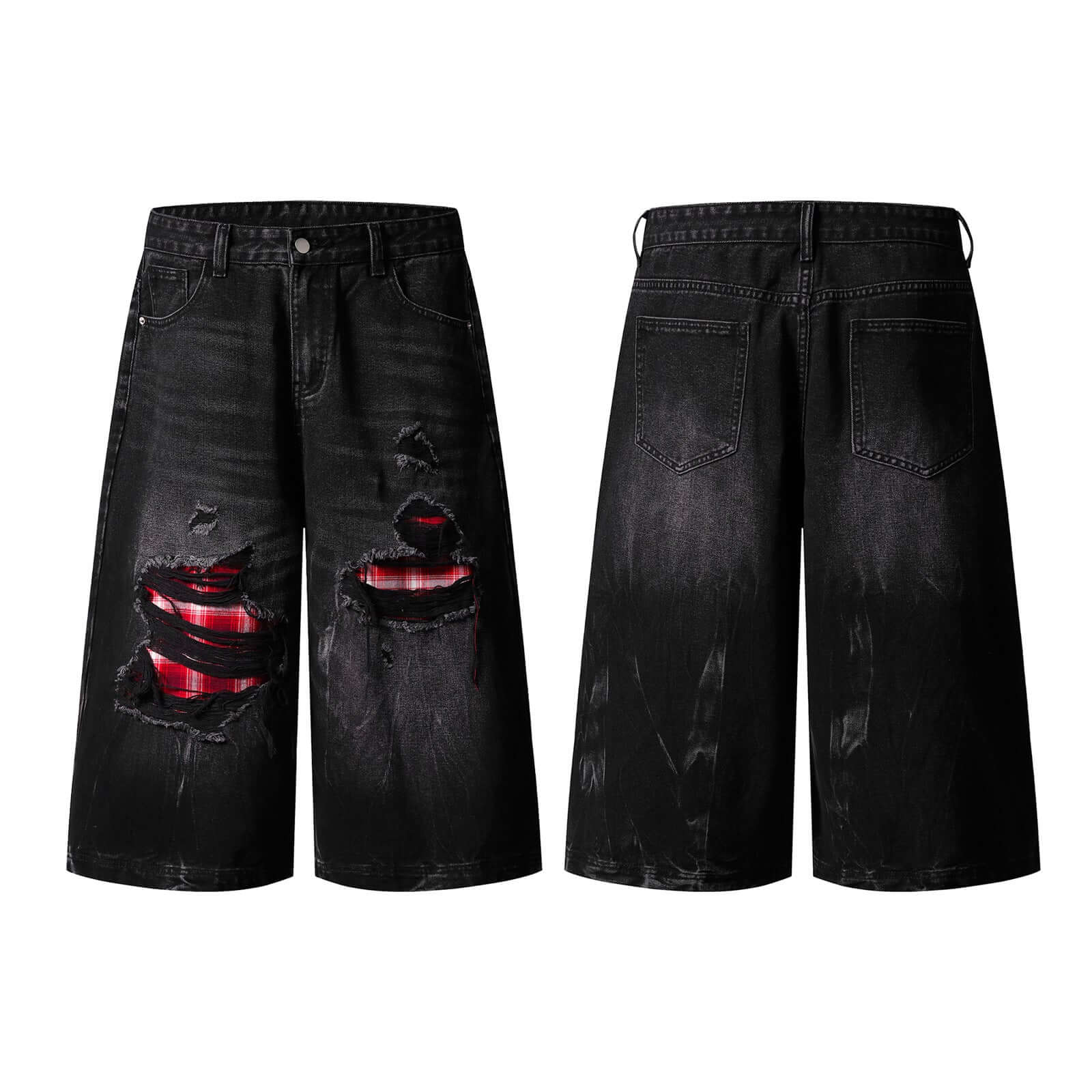 Pantalon Street Distressed Colorblock — Noir | Coupe Premium