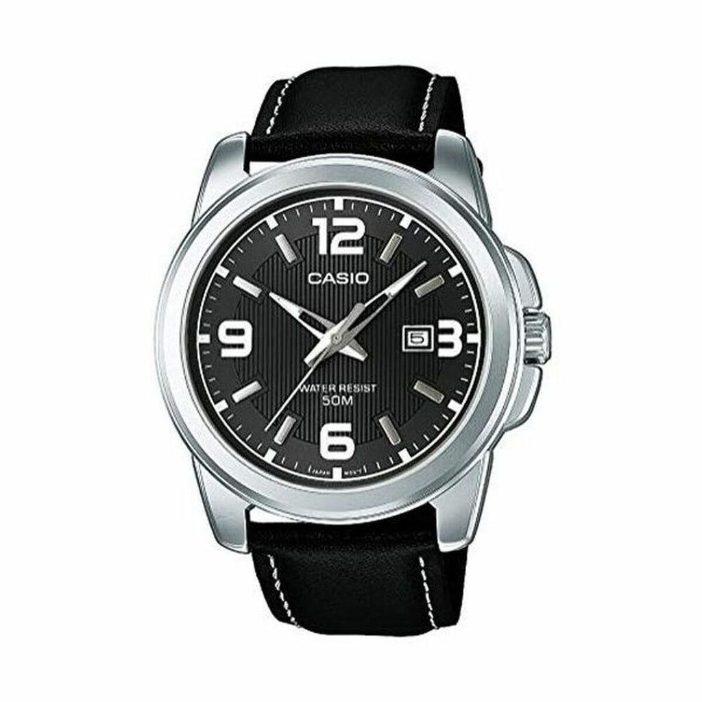 Montre Homme Casio Collection Noire — Bracelet Cuir, Ø 45 mm