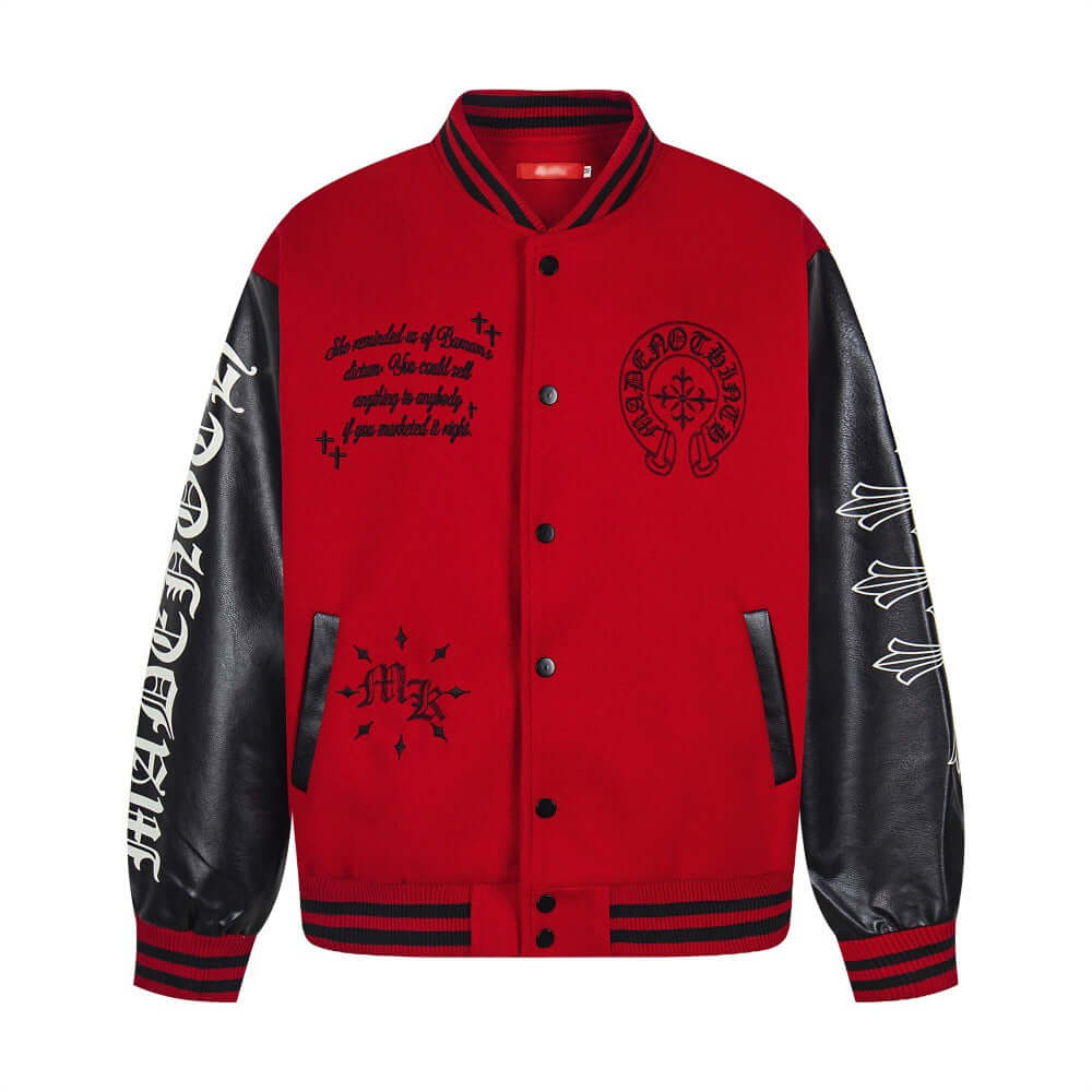 Veste Patchwork Manches Cuir — Grozavu | Coupe Streetwear Premium