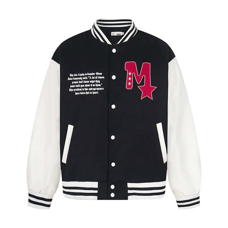 Blouson Baseball Brodé Lettres — Grozavu | Streetwear Premium
