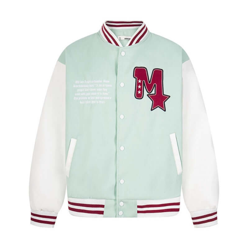 Blouson Baseball Brodé Lettres — Grozavu | Streetwear Premium
