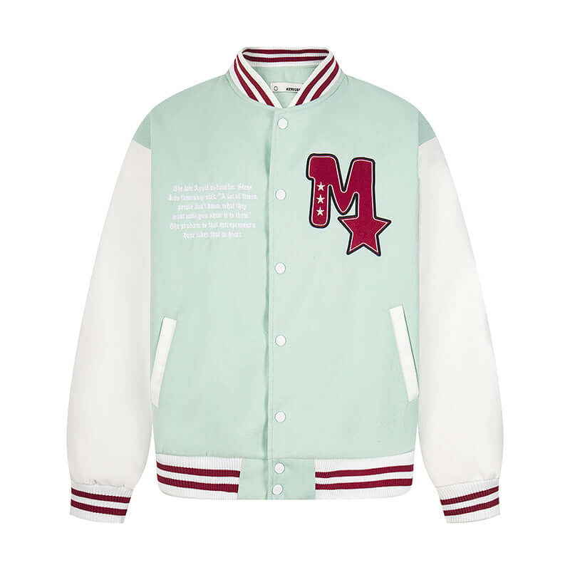 Blouson Baseball Brodé Lettres — Grozavu | Streetwear Premium