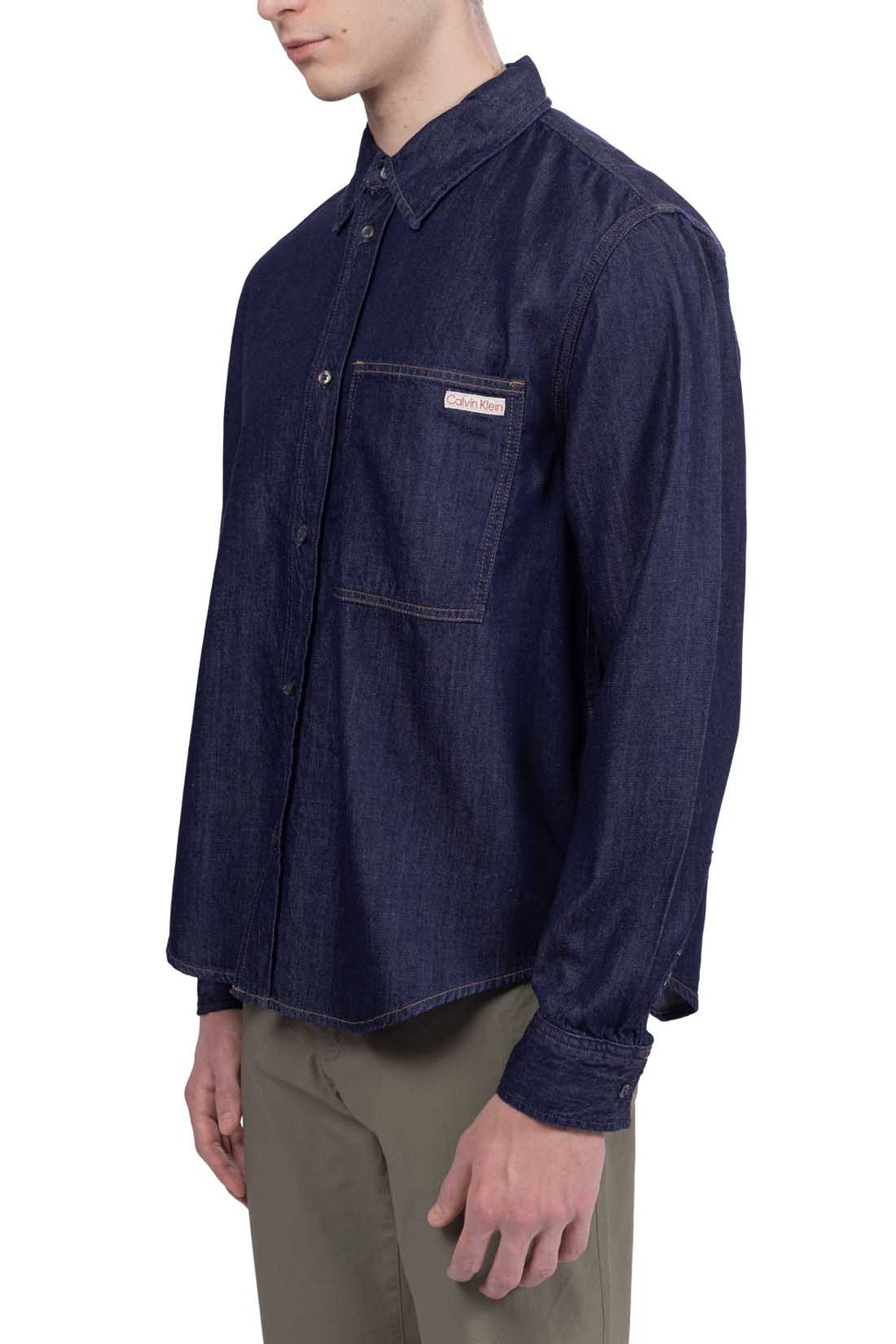CALVIN KLEIN JEANS - Camicia uomo in denim con logo-1