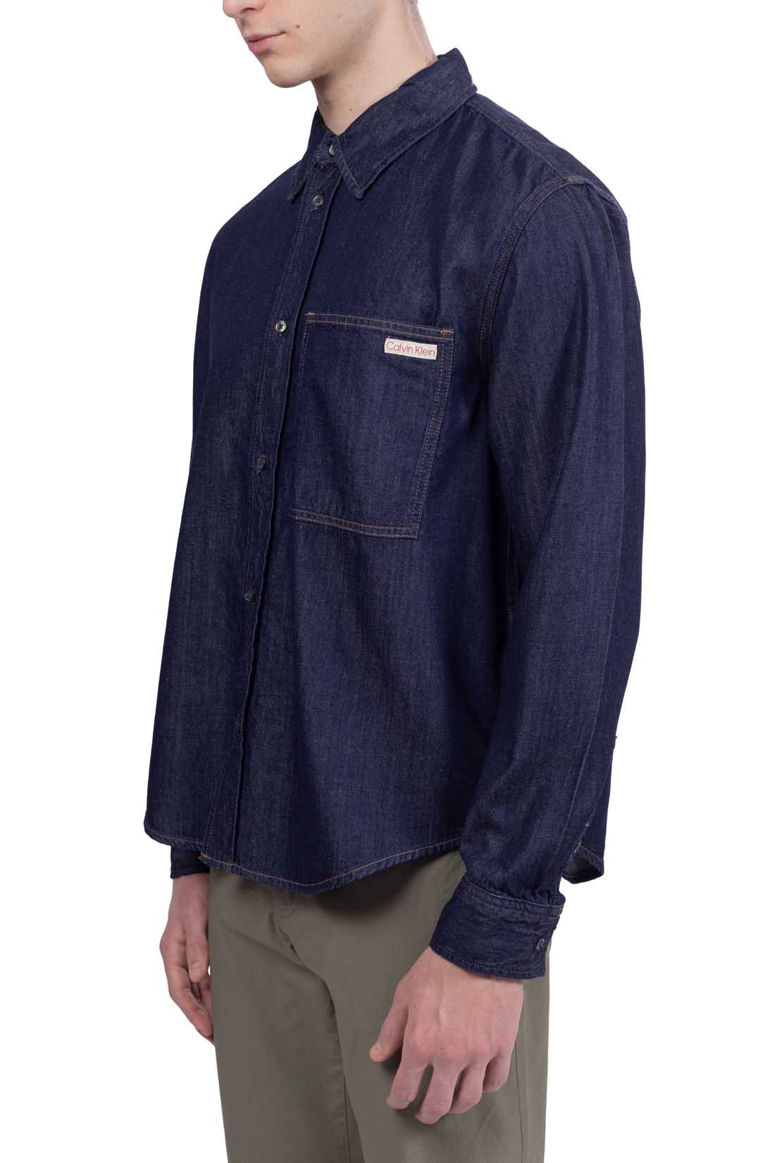 CALVIN KLEIN JEANS - Camicia uomo in denim con logo-11