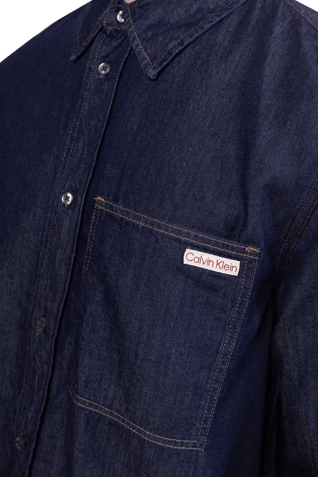 CALVIN KLEIN JEANS - Camicia uomo in denim con logo-4