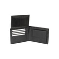 K10304AB | Men's wallet in genuine full-grain leather, dollar grain. Black color. Pocket p/coins. Size when closed: cm 12.5 x 9.3 x 1. Packaging: hard bottom/cover Gift Box                 Portefeuille homme en cuir pleine fleur véritable, grain dollar