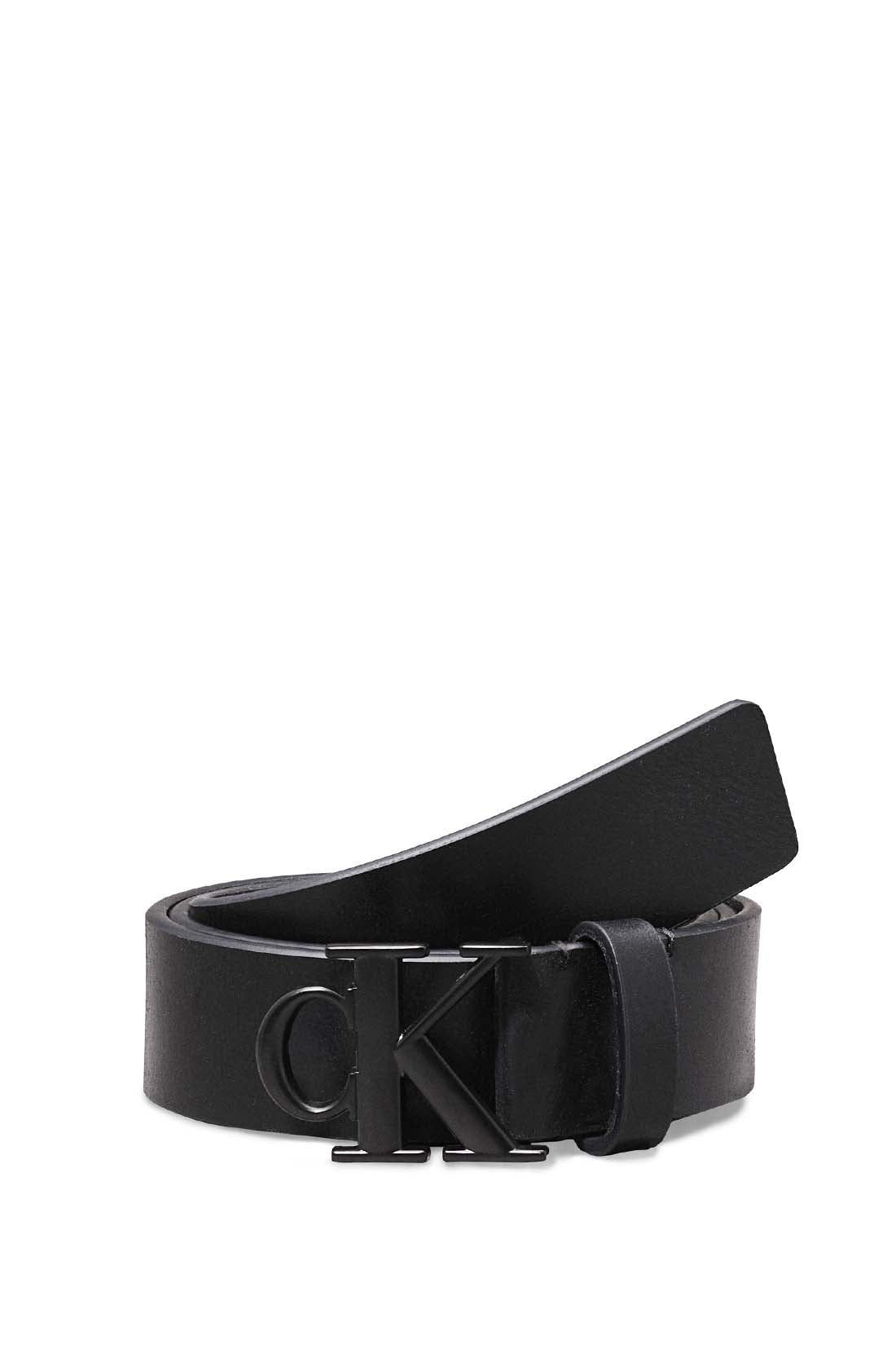 CALVIN KLEIN JEANS - Men's belt with monogram buckle-8