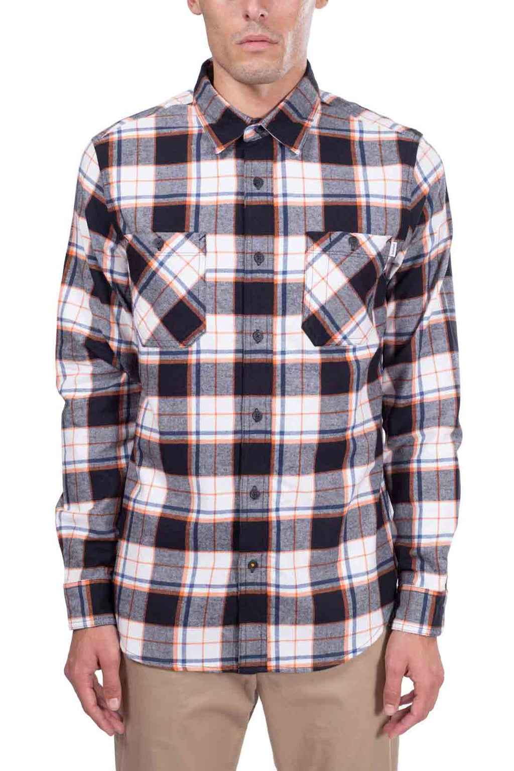 TIMBERLAND - Men's tartan shirt with logo label-1