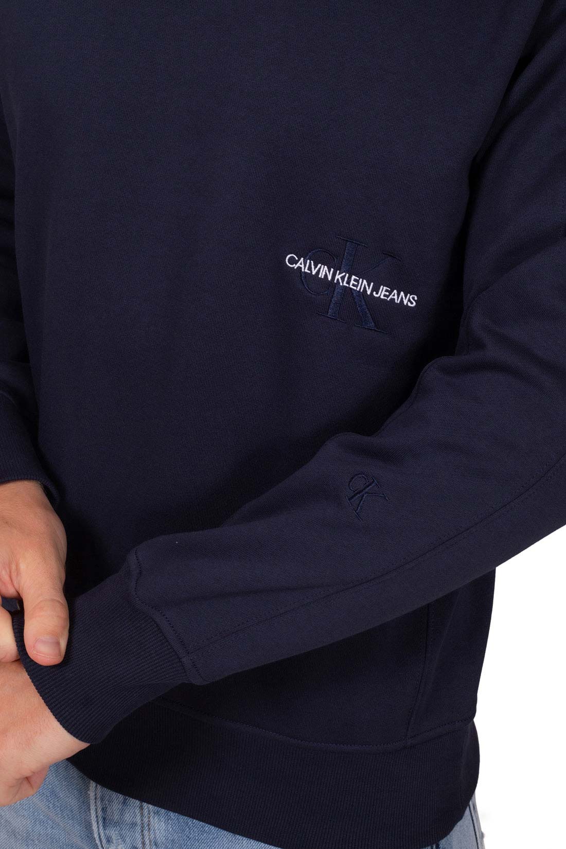 CALVIN KLEIN JEANS - Felpa uomo con ricamo logo  - Taglia XS-11