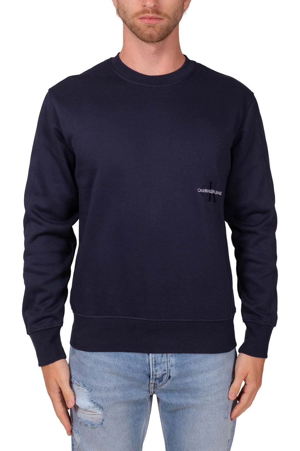 CALVIN KLEIN JEANS - Felpa uomo con ricamo logo  - Taglia XS-6