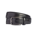 RB4025A | Ceinture pour homme fabriquée en Italie en cuir véritable tanné végétal. Boucle en métal satiné couleur canon de fusil. Couleur : Noir. Dimensions : 125 x 3,5 x 0,5 cm (tour de taille : 110 cm)