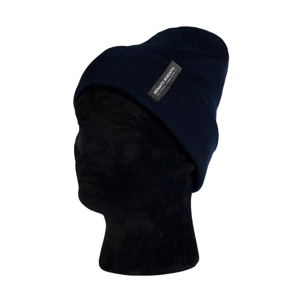 RB5005CX | Bonnet unisexe CIMONE en maille tubulaire de laine mélangée, fabriqué en Italie. Couleur : bleu nuit. Taille unique.