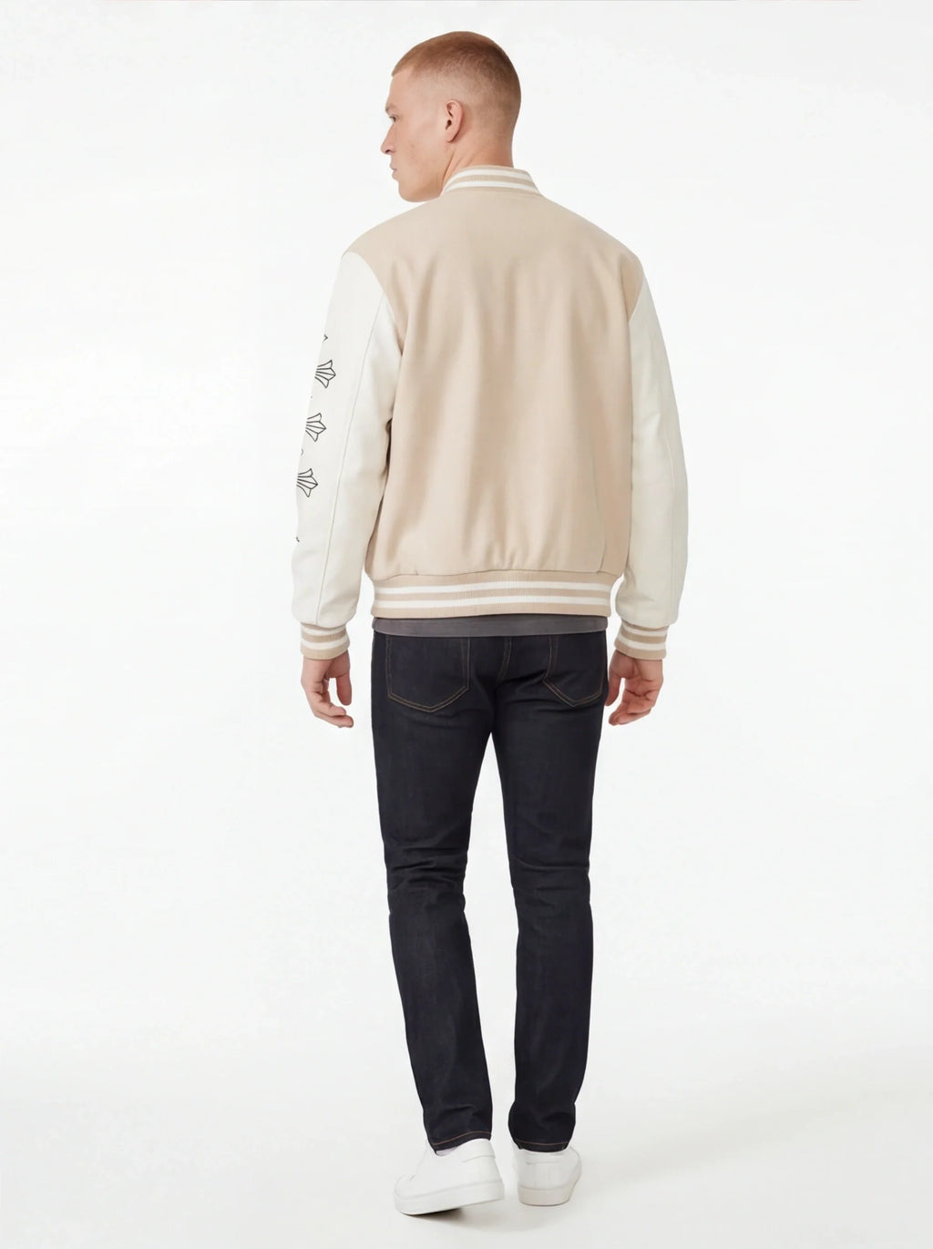 Veste Patchwork Manches Cuir — Grozavu | Coupe Streetwear Premium