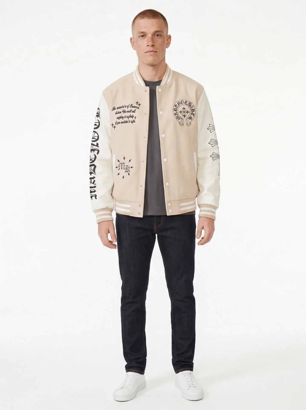 Veste Patchwork Manches Cuir — Grozavu | Coupe Streetwear Premium
