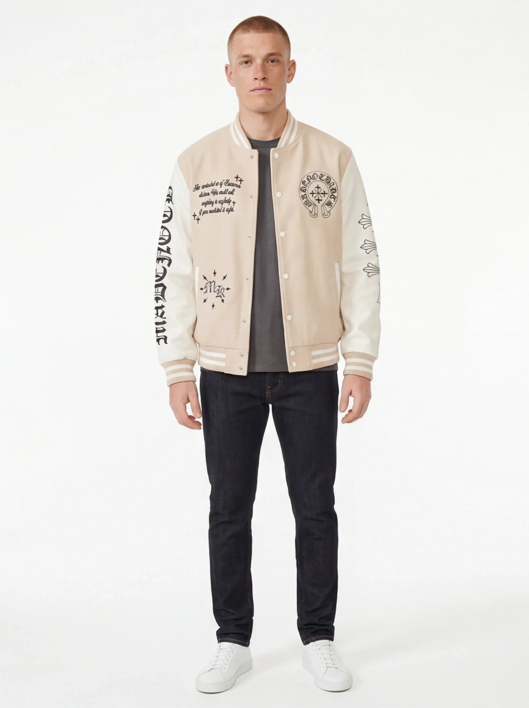 Veste Patchwork Manches Cuir — Grozavu | Coupe Streetwear Premium