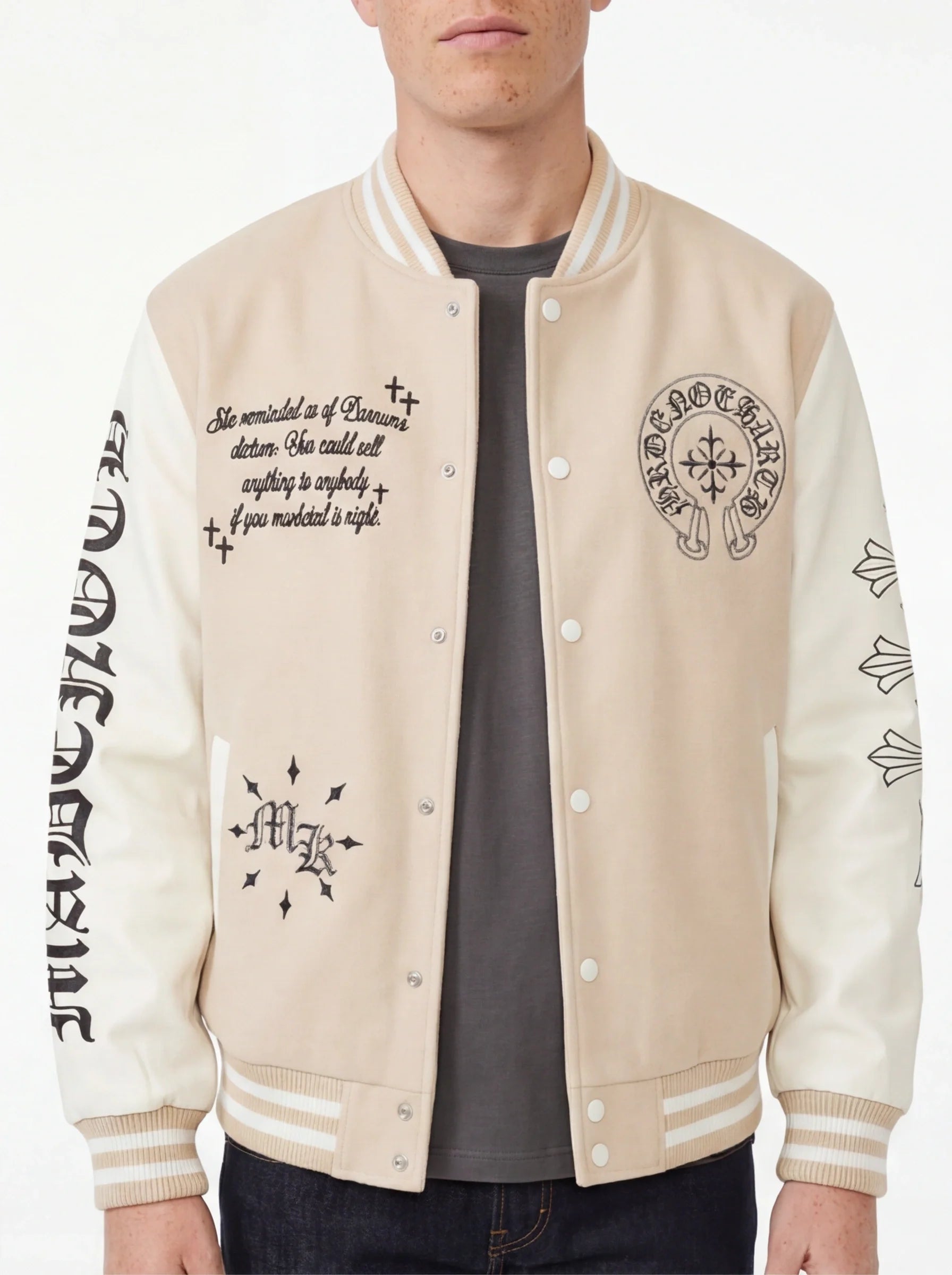 Veste Patchwork Manches Cuir — Grozavu | Coupe Streetwear Premium
